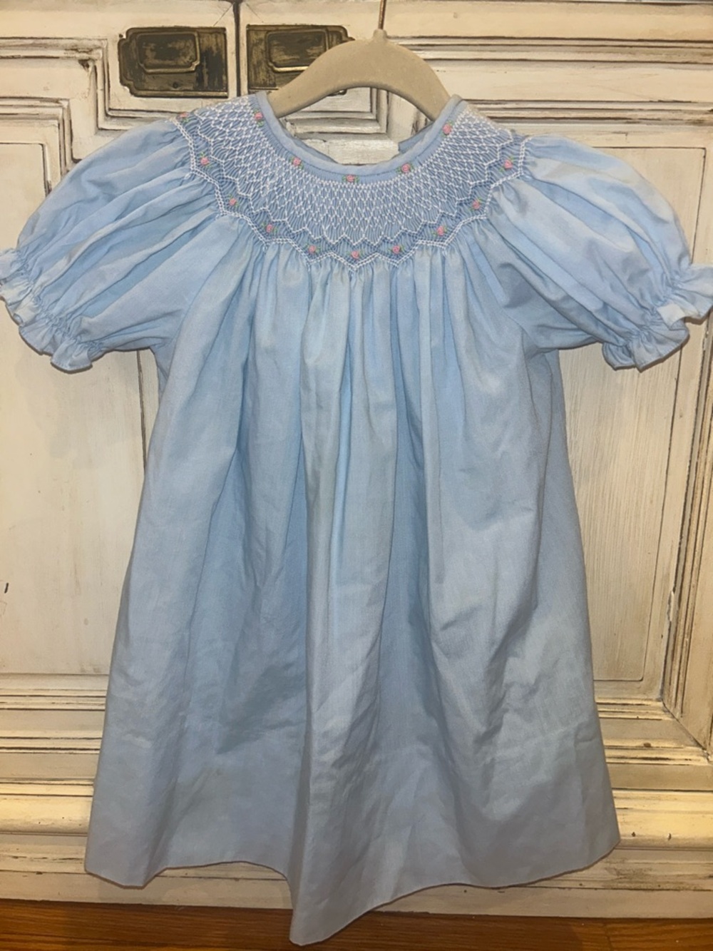 Classic Smocked Light Blue Girls' Formal Dress